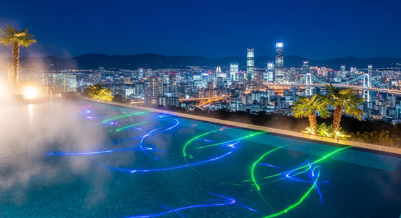 아쿠아가든 & 타나유: 온천과 수영장의 만남